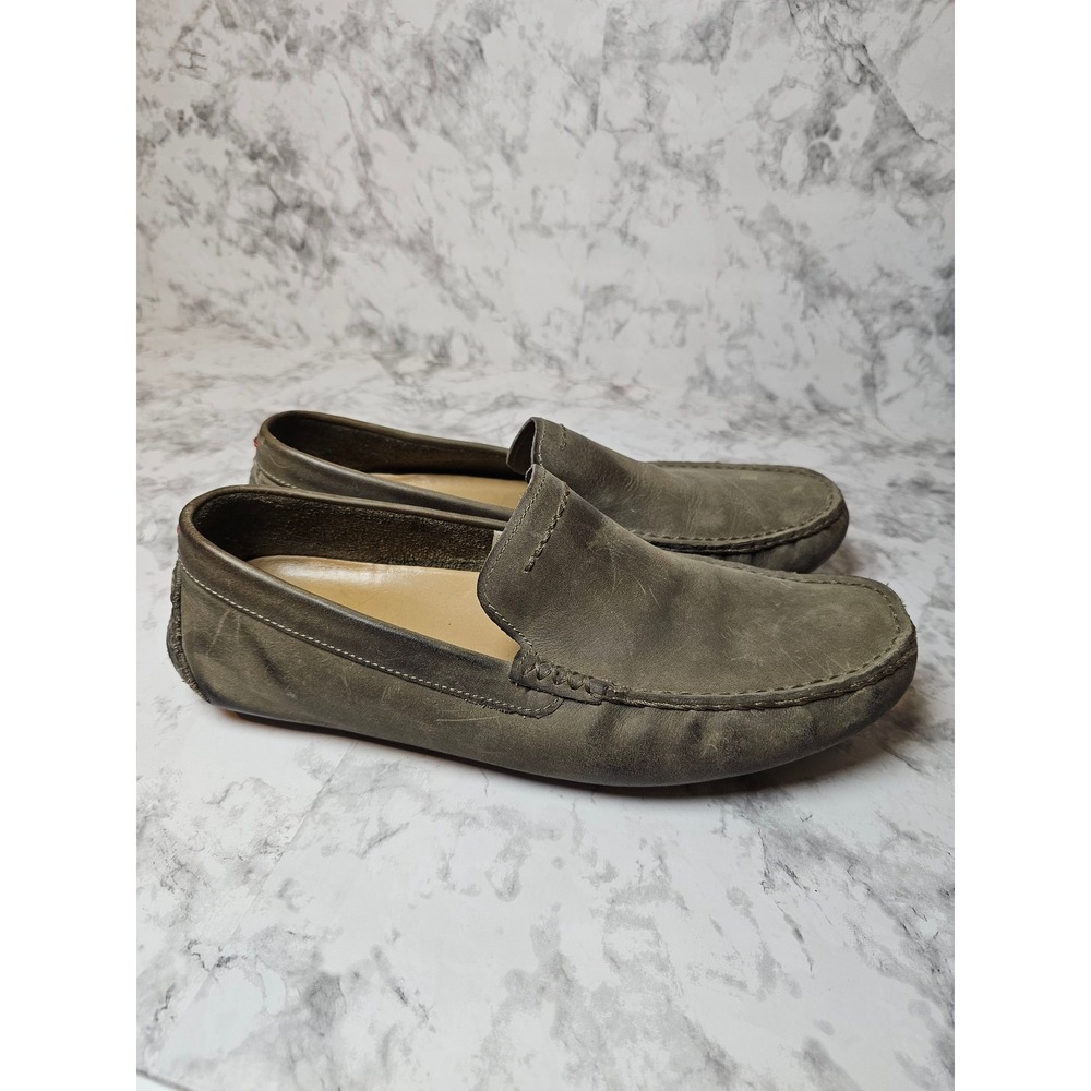 UGG ENERG  Mens 10 Olive Green Leather Driving Loafers Mocs 1017317